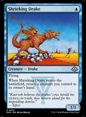 万智牌 MH3 悲鸣龙兽 Shrieking Drake 中/英文 平/闪卡 银