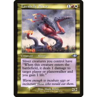 万智牌 炎腹裂片妖 Lavabelly Sliver MH1 英文蚀刻闪 银