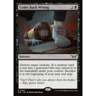 【北境卡牌】万智牌 恶念重返 Come Back Wrong DSK 英文平/闪卡