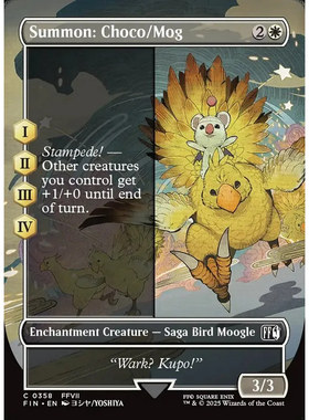 万智牌 召唤：陆行鸟和莫古力 Summon:Choco/Mog FIN 英文异画 铁