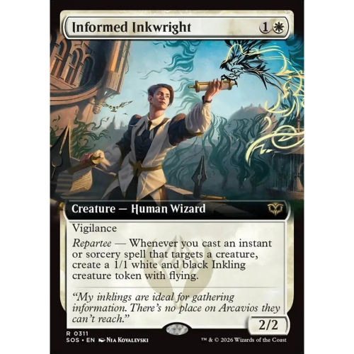 万智牌 灵通弄墨师 Informed Inkwright SOS 英文扩画平/闪卡 金