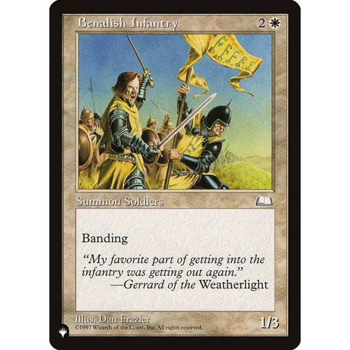 万智牌 宾纳里亚步兵 Benalish Infantry LIST 英文平卡 铁