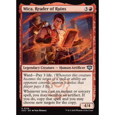 万智牌 遗迹研读人迈卡 Mica, Reader of Ruins SOS 英文平/闪卡