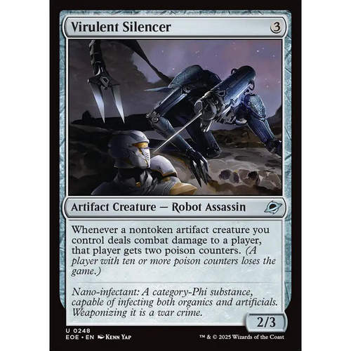 【北境卡牌】万智牌 猛毒噤声械 Virulent Silencer EOE 英文 银
