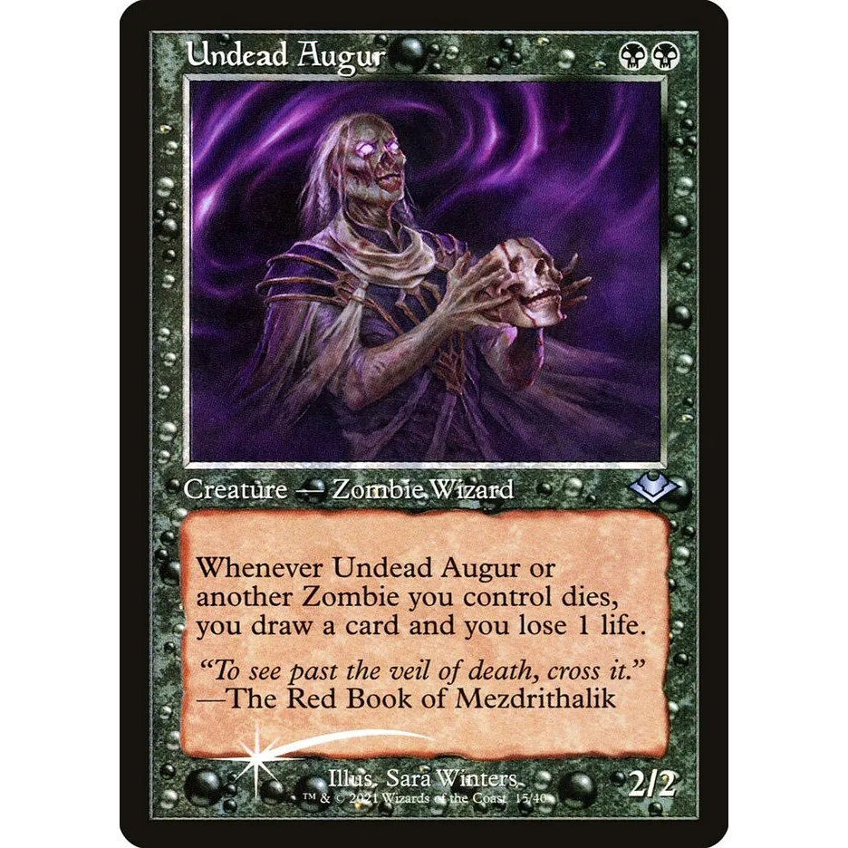 【北境卡牌】万智牌 不死卜算师 Undead Augur MH2 英文蚀刻闪 银