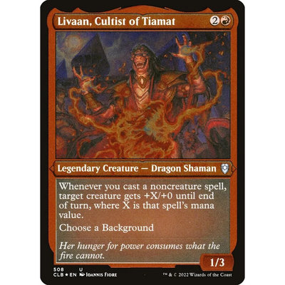万智牌 提亚玛特教徒丽瓦安Livaan, Cultist of Tiamat CLB蚀刻闪