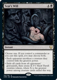 【北境卡牌】万智牌 指挥官传奇 CMR 刹特的意志 Szat's Will 英