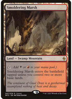 【北境卡牌】万智牌 闷燃沼地 Smoldering Marsh PROMO 英文平卡