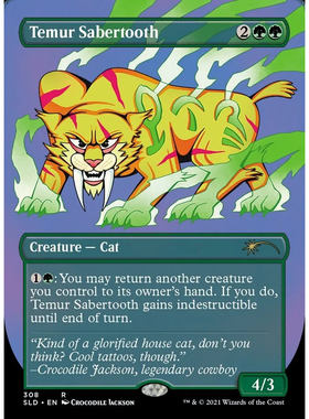 万智牌 铁木尔剑齿虎 Temur Sabertooth SLD 英文平卡 金
