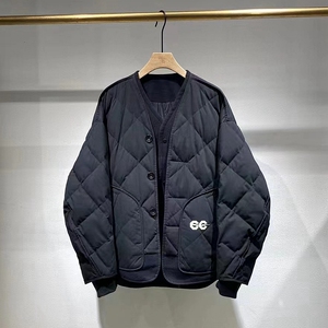 复古呢料拼接羽绒服 假两件设计感宽松慵懒90%白鸭绒外套男士潮牌