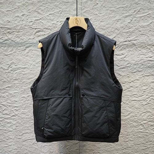 90白鸭绒立领羽绒马甲工装潮牌男