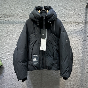高充绒200克90白鸭绒宽松外套面包羽绒服连帽加厚防寒商场同款男