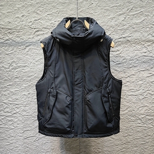 复古百搭防风户外男 工装 2025秋冬新款 90%白鸭绒连帽休闲羽绒马甲