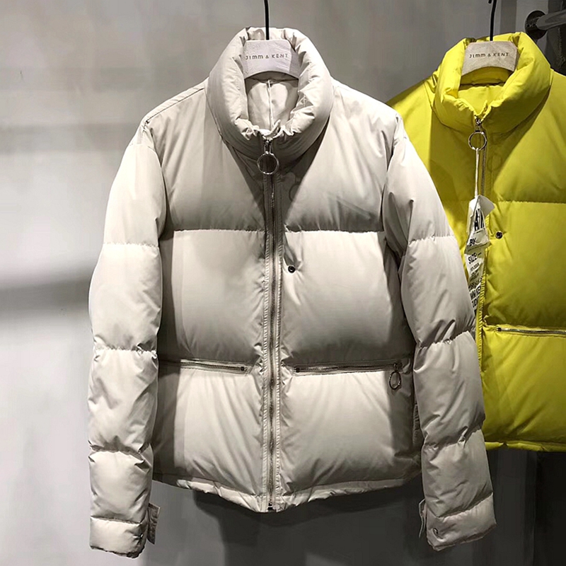 大口袋常规羽绒服立领