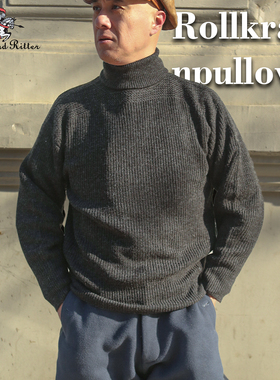 Vintage意大利版型高领羊毛衫男士混纺毛衣加厚针织衫保暖羊绒衫