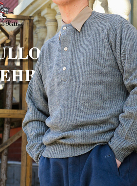 Luftwaffe重磅羊毛混纺亨利领毛衣德国空军针织衫秋冬羊毛衫男