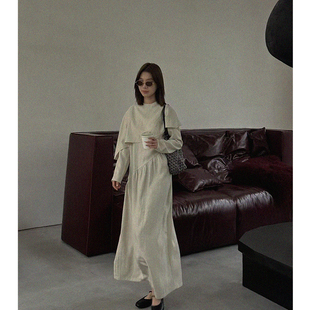 COLINE CONCISE 重工斜裁披肩长裙25秋季66193#