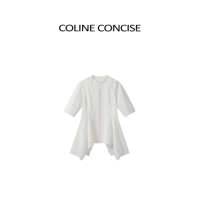 COLINE CONCISE 2026早春新品解构主义拼接小众衬衣