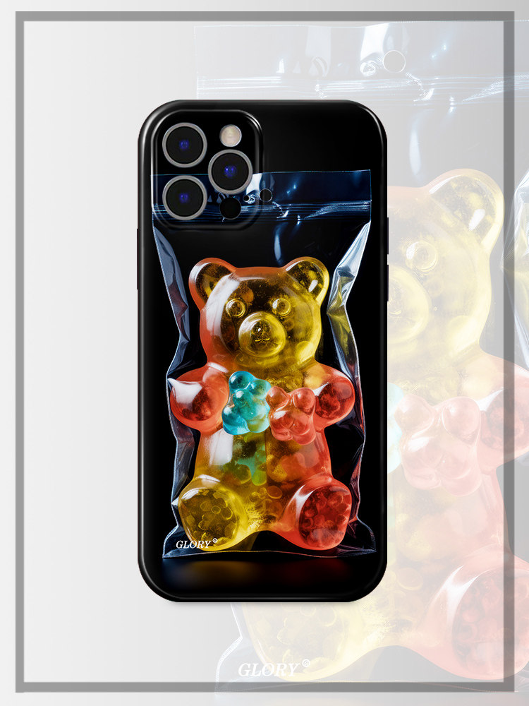 多巴胺小熊软糖适用16苹果15pro Max原创14Plus可爱13小熊软糖12个性11手机壳韩国全包软壳防摔ins风防真包装