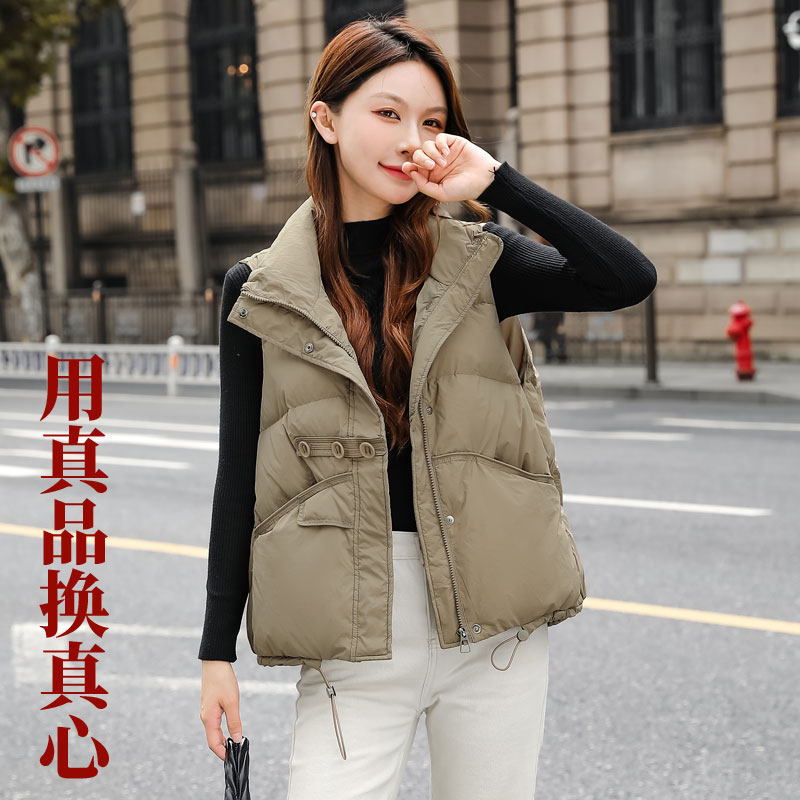 羽绒马甲女2025新款外穿秋冬背心短款轻薄宽松百搭坎肩白鸭绒外套