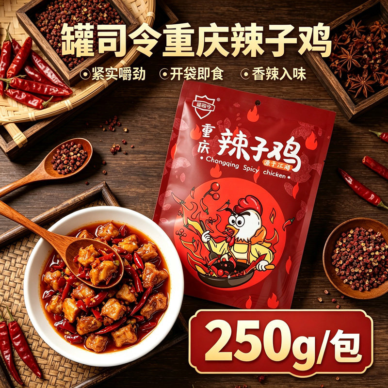 重庆辣子鸡休闲追剧解馋小零食重庆风味特色美食开袋即食休闲小吃