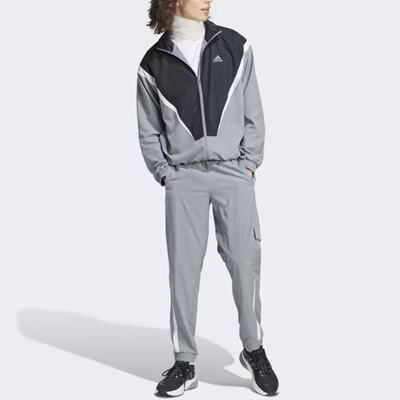 Adidas运动套装梭织外套休闲长裤