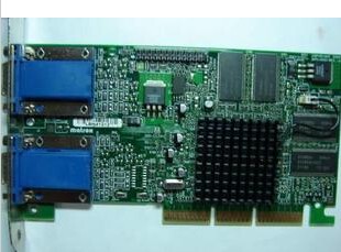 32M AGP 现货两颗粒 G450 大芯片 收藏 双VGA 显卡 迈创