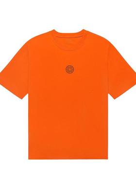 代购MALBON GOLF男士运动T恤透气舒适简约设计百搭款橙色棉质