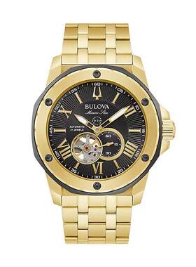 海外代购BULOVA/宝路华男士手表欧美腕表镂空视窗潜水防水