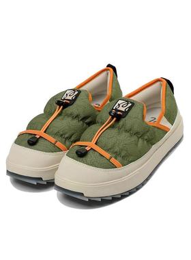 代购MALBON GOLF男女休闲鞋保暖防滑舒适易穿脱橄榄绿色聚酯纤维