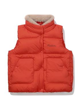 代购MALBON GOLF女士马甲保暖防风轻盈保暖填充橙色尼龙面料