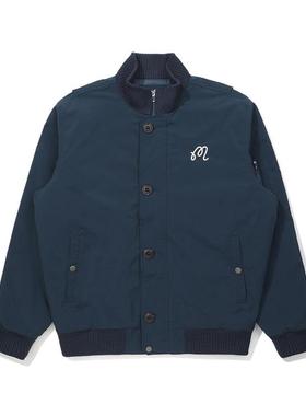 代购MALBON GOLF男士夹克保暖防风轻便耐磨深蓝色聚酯纤维100