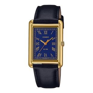 代购 卡西欧男女腕表夜光日期计时走时皮带金色方形防水商务休闲