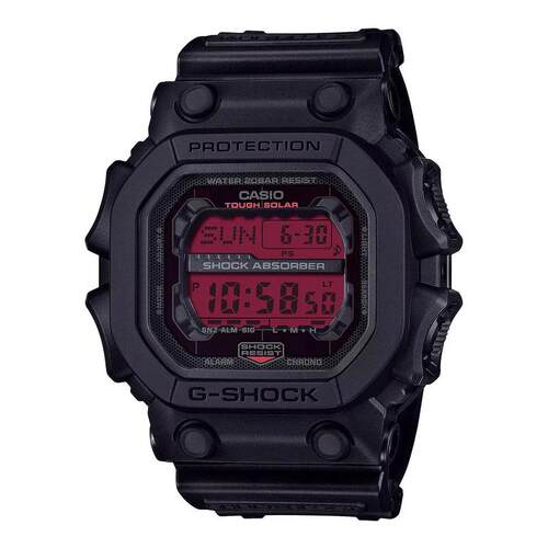 代购G-SHOCK男女腕表太阳能世界时计时闹钟黑色树脂带矿物玻璃