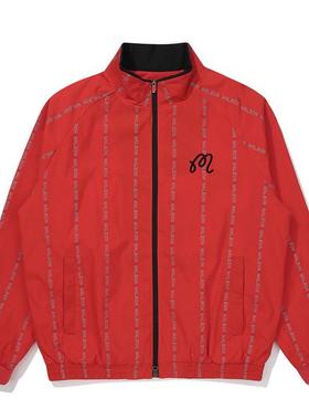 代购MALBON GOLF男士运动夹克防风轻便透气保暖红色聚酯纤维