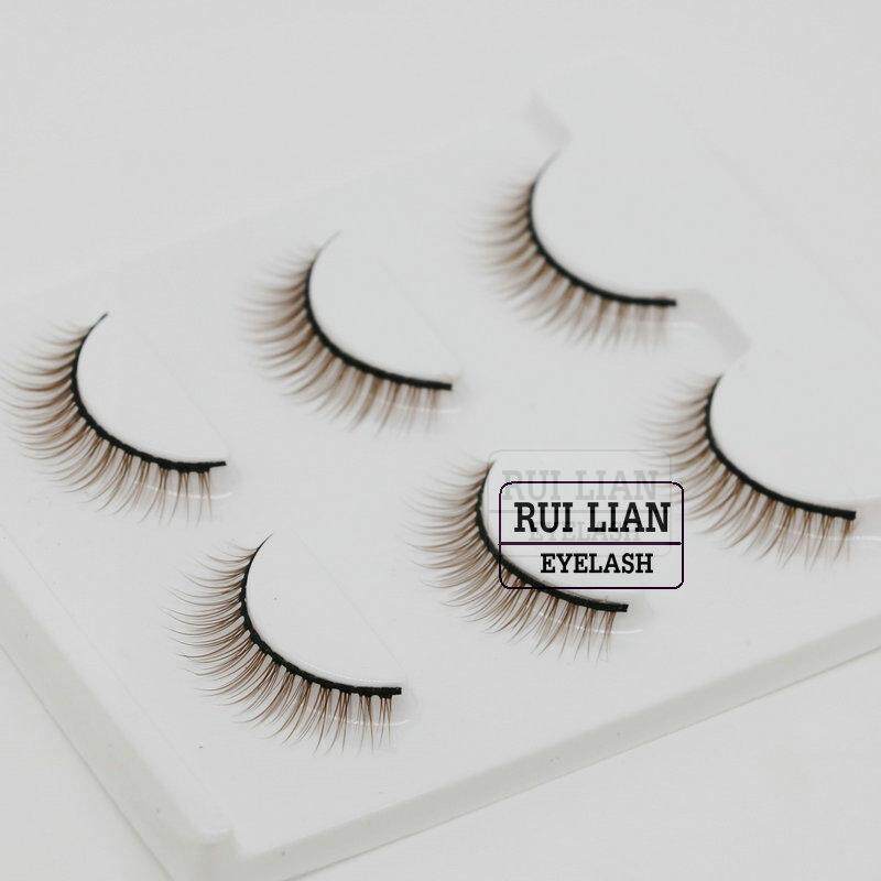 假眼睫毛超自然短款假睫毛 棕色裸妆逼真款 日系交叉硬梗睫毛包邮