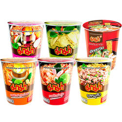 泰国进口7-11MAMA妈妈方便面杯装冬阴功酸辣虾火锅咖喱泡面60g*6