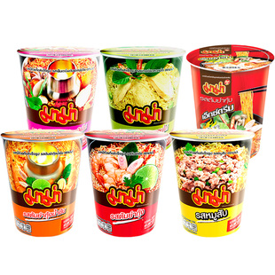 泰国进口7-11MAMA妈妈方便面杯装冬阴功酸辣虾火锅咖喱泡面60g*6