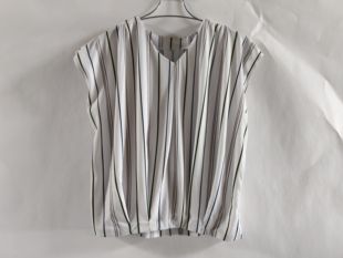 外贸原单女装 上衣特价 清仓5元 竖条纹显瘦舒适透气冷感面料短袖