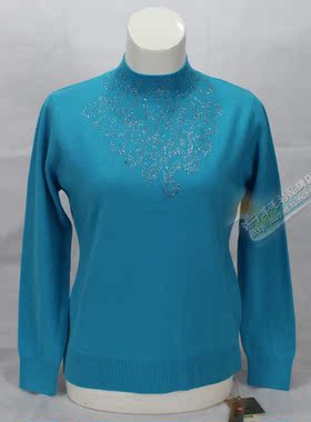 正品上海开开羊毛衫2024冬新款女装F8072高领小码毛衣清仓特价