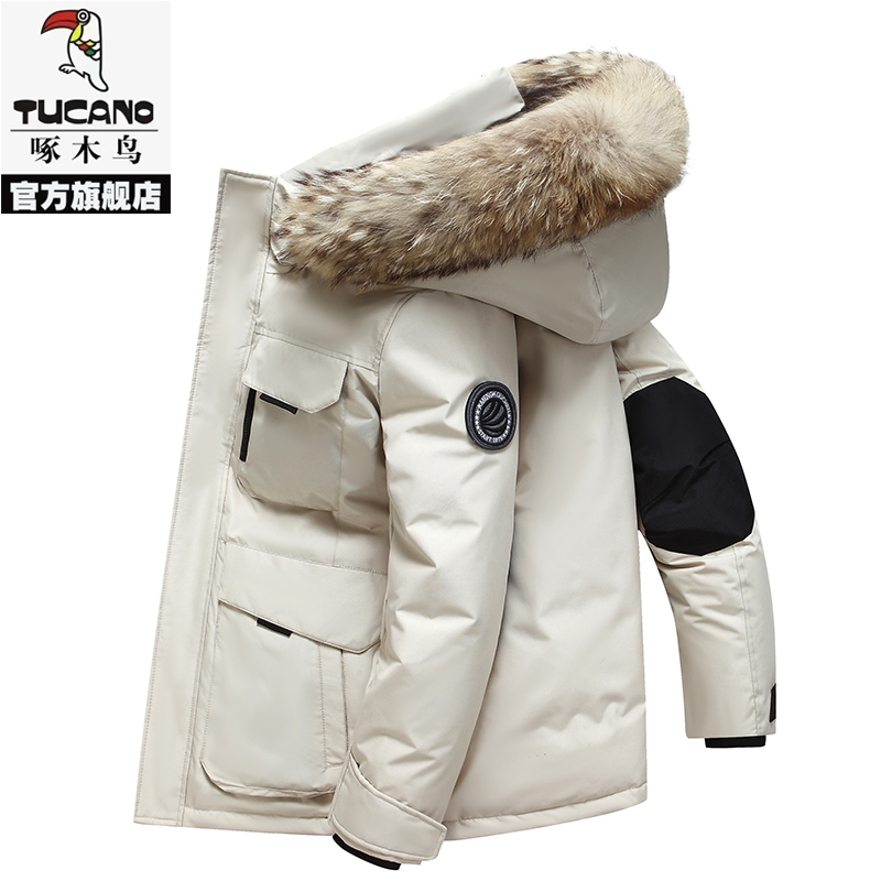 啄木鸟工装休闲中长款羽绒服