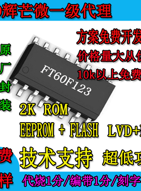 辉新款上市优质芒微单片机FT60F123国产芯片PWMLVDEEPROMSOP16