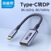 海备思typec转dp1.4转接头8K高清转换器母口雷电4 3连接头2K165H