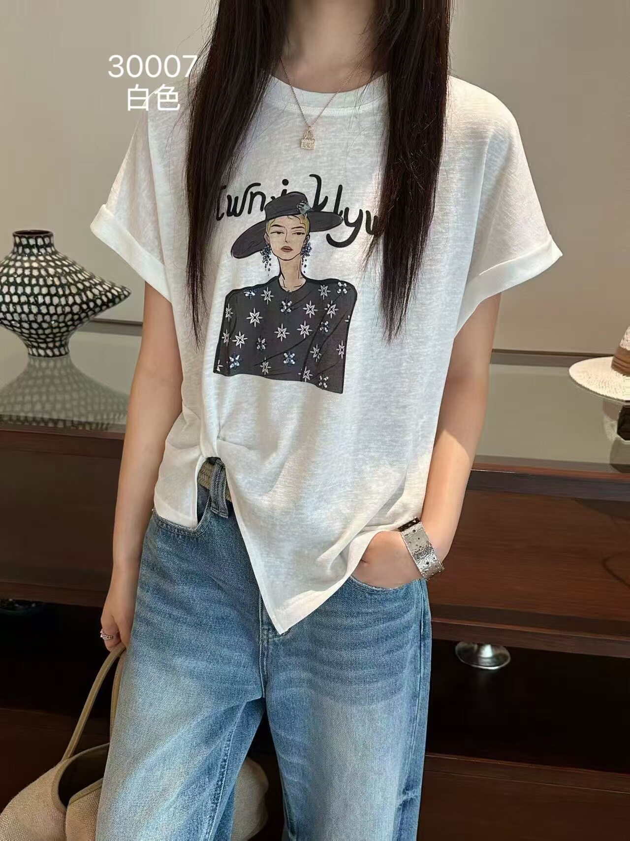 欧洲站2026夏季新韩版时尚圆领宽松显瘦百搭字母短袖T恤女上衣