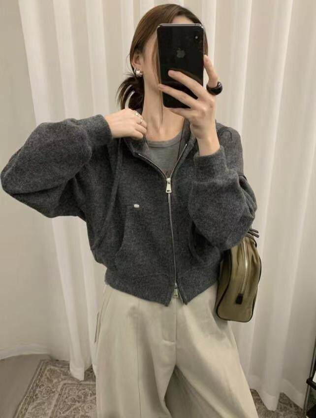 欧洲站2026秋季新韩版时尚连帽宽松显瘦百搭长袖卫衣开衫外套女