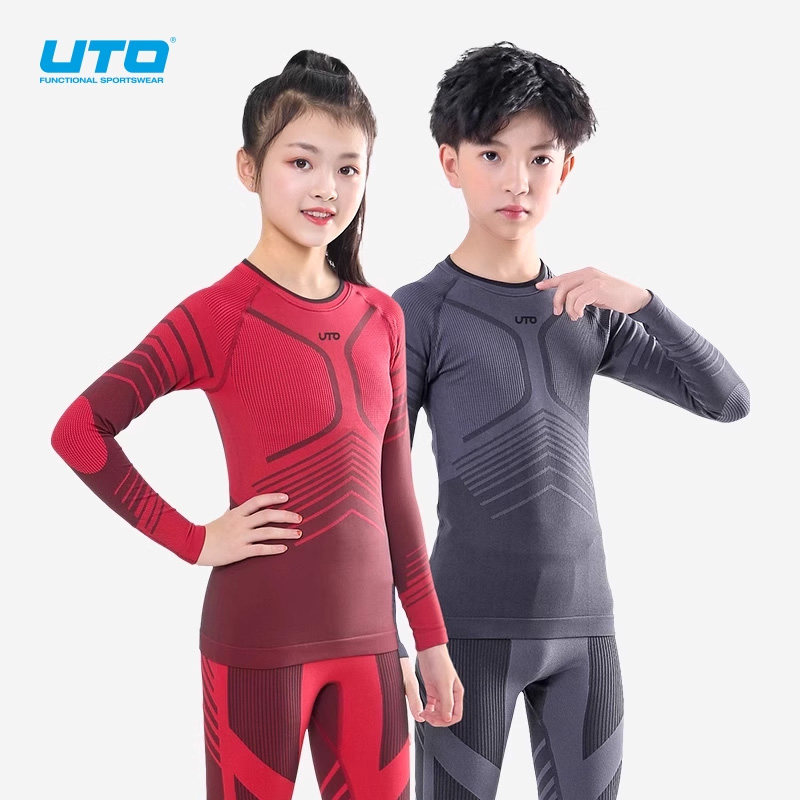 UTO悠途儿童滑雪速干衣女童运动内衣裤排汗发热衣裤男秋冬