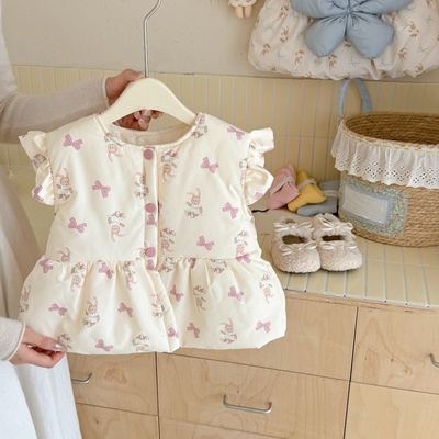 女童保暖加厚马甲2025秋冬新款