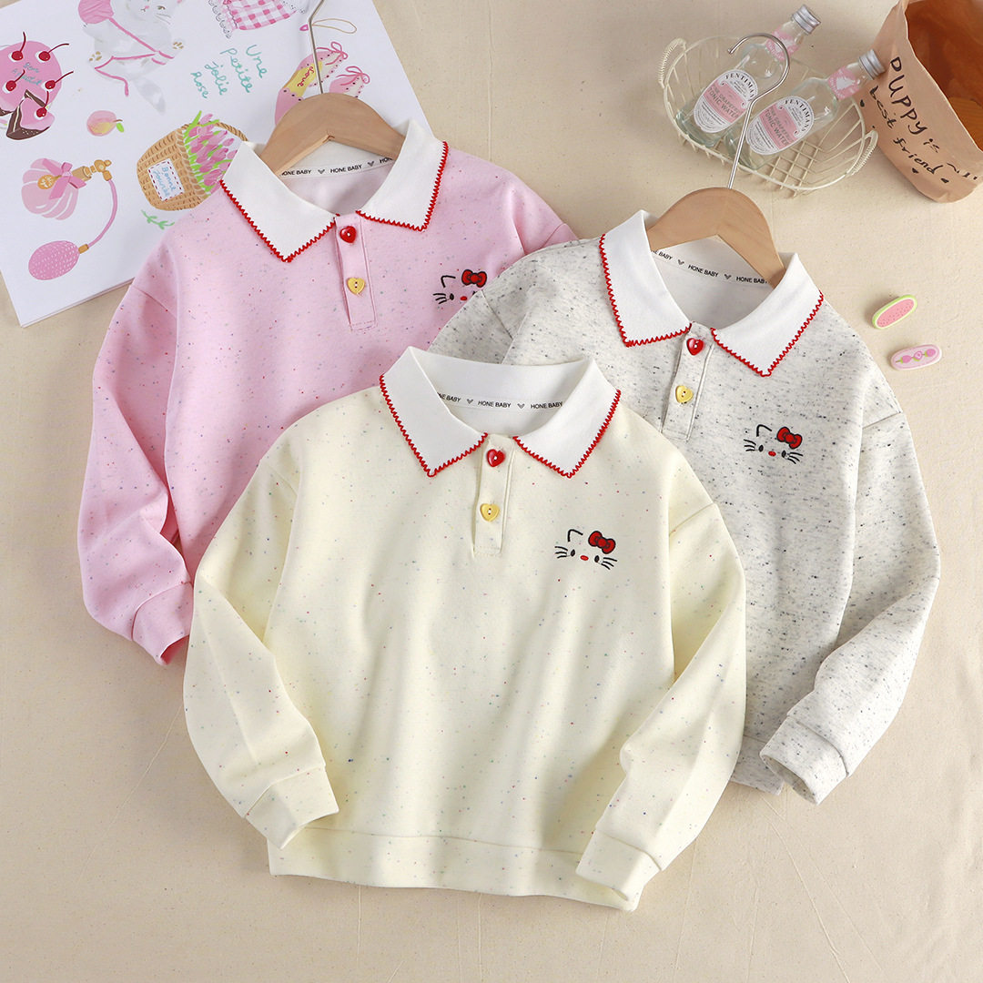 儿童春装翻领卫衣2026春秋新款1岁女宝宝T恤猫咪中大童polo衫上衣,童装/婴儿装/亲子装,卫衣/绒衫,淘宝优惠券,粉丝福利购,淘宝优惠卷