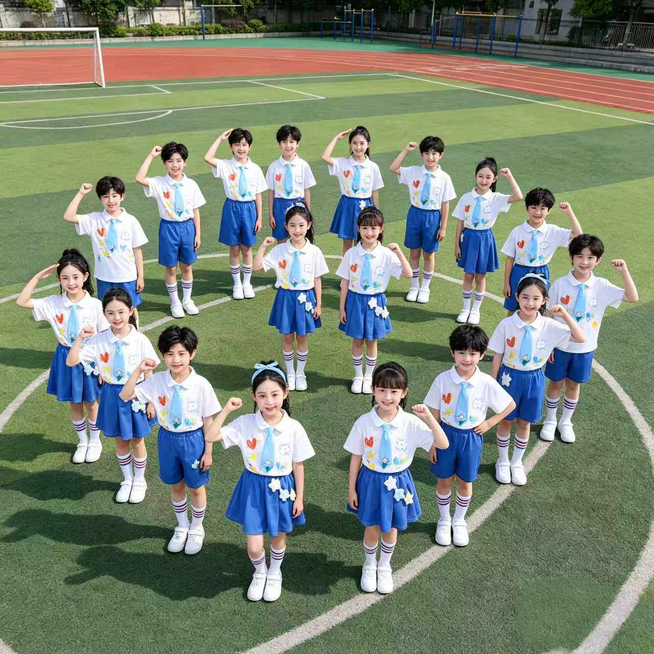 儿童啦啦队表演服中小学生运动会班服团体合唱元旦男女街舞演出服