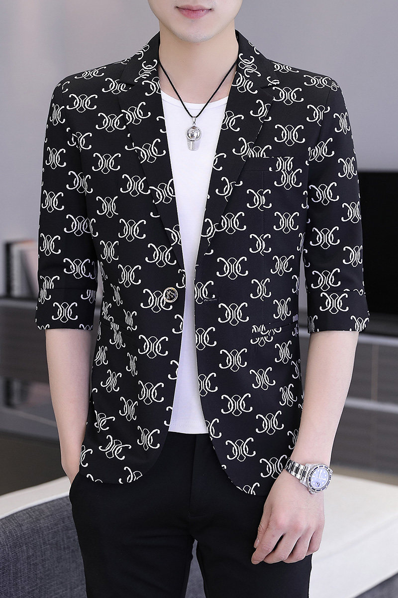 2022春夏新款西装男帅气百搭中袖小西服外套XZ313B-1-XF811-P70,男装西服,星座310B-3